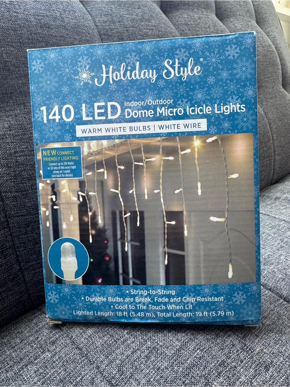 Holiday Style 140 LED Warm White Dome Micro Icicle Lights with White Wire
